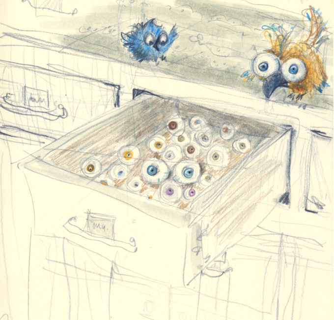 Harper finds a drawer filled with eyeballs