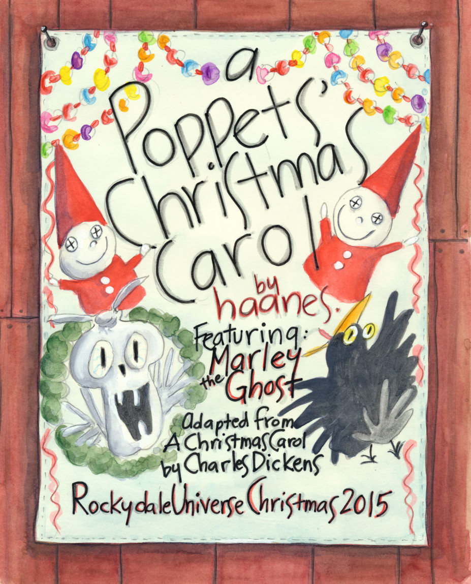 banner announcing Poppets in A Christmas Carol